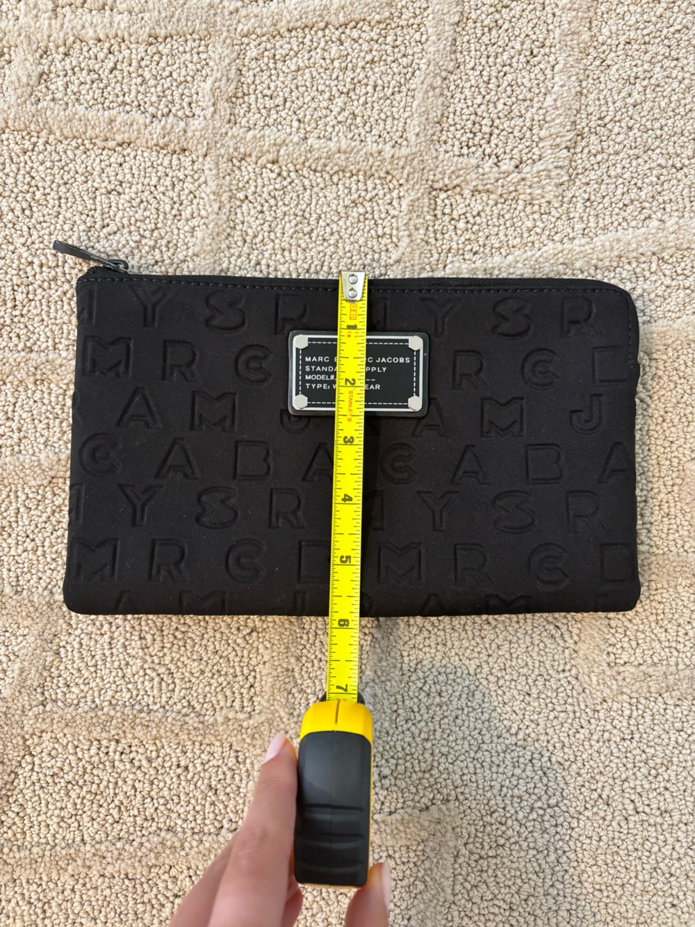 Marc By Marc Jacobs Black Embossed Logo Zip Pouch - Picture 6 of 6